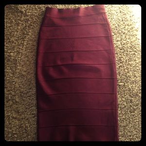 BCBG Max Azria Bordeaux bandage skirt