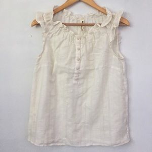 Anthropologie Floreat Shimmer Stripe Ruffle Blouse