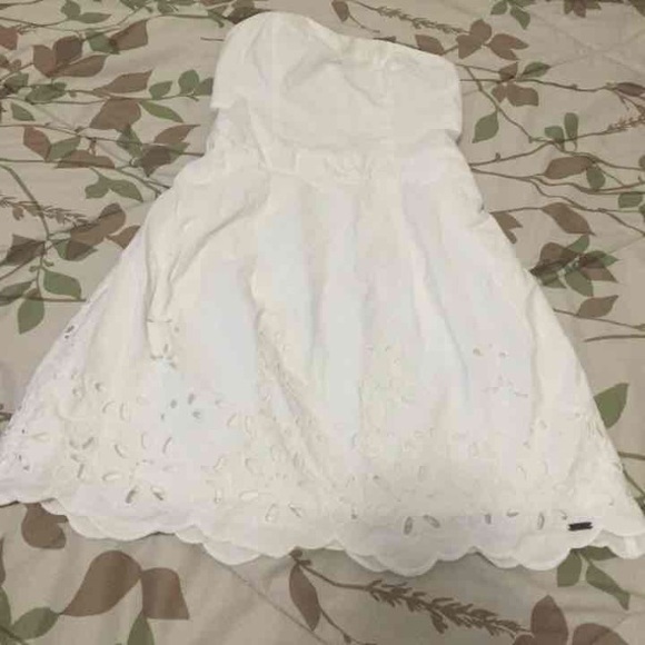 Strapless white dress