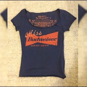 Wide neck vintage Budweiser shirt