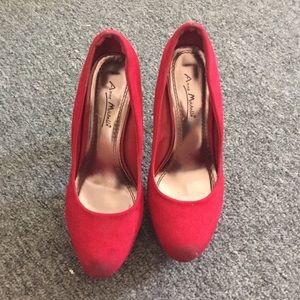Red Suede Pumps