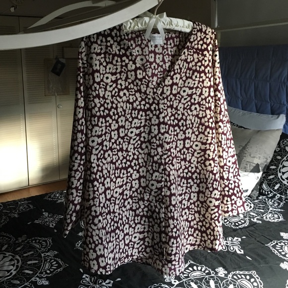 Van Heusen maroon leopard blouse