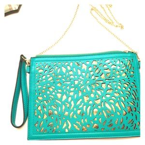 Gold and turquoise purse