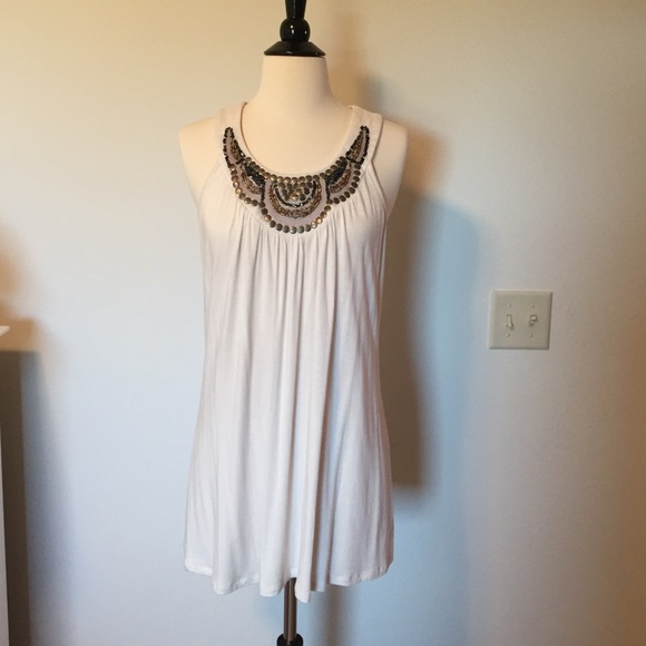 Beaded front tunic