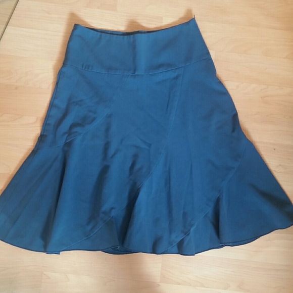 Blue green midi flowy skirt