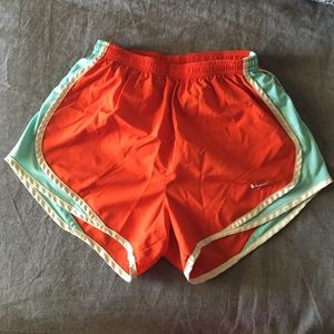 Womens XS Nike shorts orange and aqua