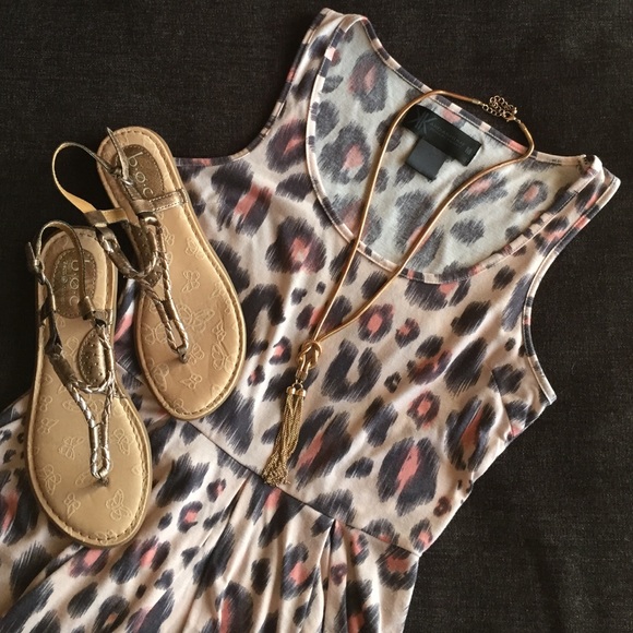 Kardashian Kollection Pink Leopard Dress