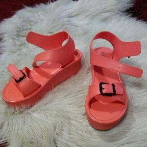 Peach Platform Sandals