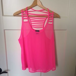 Shear pink racerback