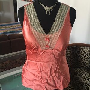 Vintage Style Satin and Lace Old Navy Cami (LG)