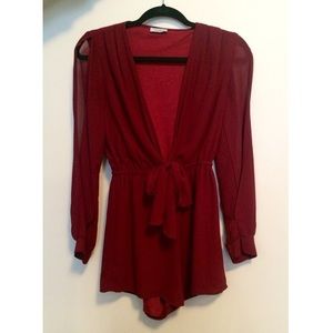 Burgundy Romper