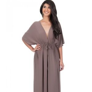 XL NWT off the shoulder beige Kimono maxi dress