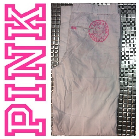 PINK Victoria's Secret Pants - PINK Victoria's Secret white linen pant