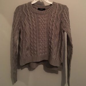 Gray Cable Knit Sweater