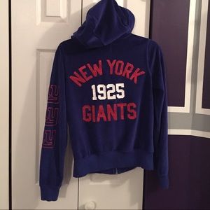 Velour NY Giants zip up hoodie VS PINK