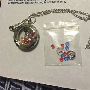 Floating charm locket necklace