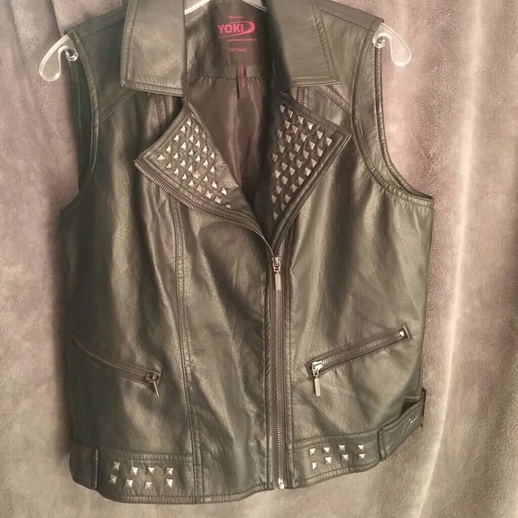 Faux leather vest