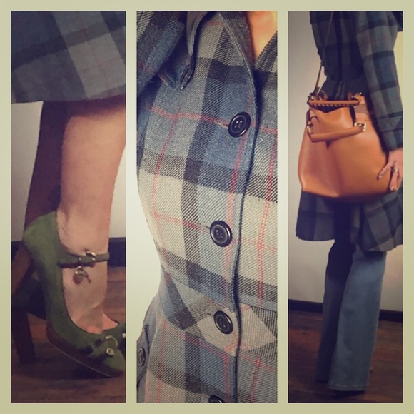 ѕupєr flч! víntαgє plαíd drєѕѕ cσαt ín вluє shades