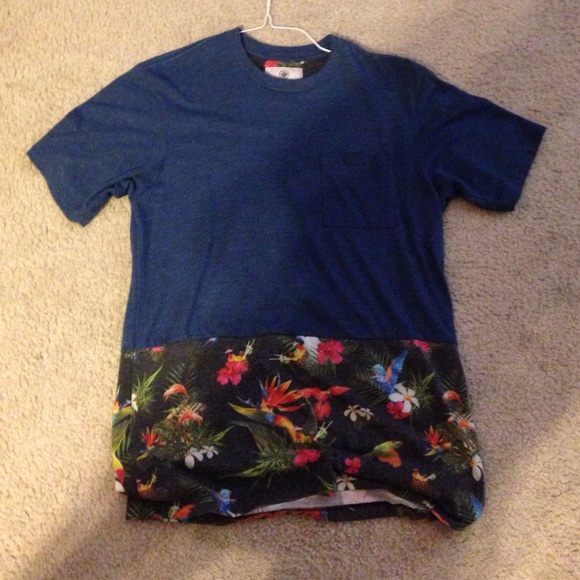 navy blue flower shirt