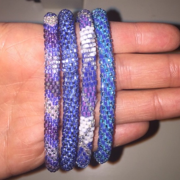Set of 9 bracelets.