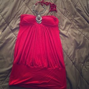 Cute red halter dress
