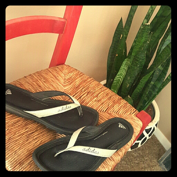Adidas Glitter Memory Foam Flip Flops
