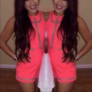 Missguided Geometric mesh romper