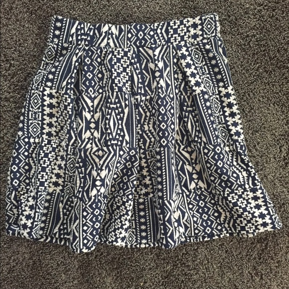 Navy/cream tribal skater skirt