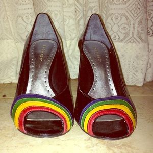 BCBG patent leather with color detail