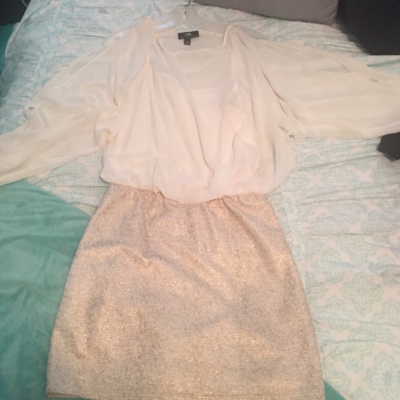 Cream/ gold party dress