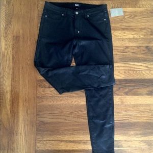 Black Paige waxed jeans