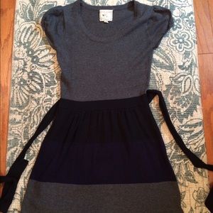 Grey and black and blue sweater dress