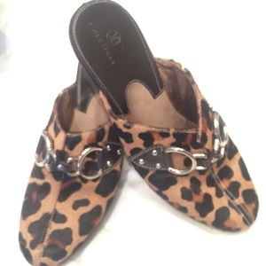 Cole Haan Leopard Print Wedge Mules