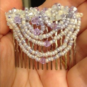 Hand beaded hair comb GORGEOUS