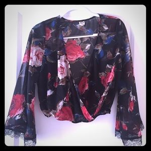 Floral Crop Top Blouse