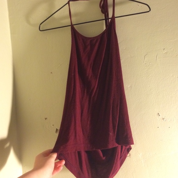 Brandy Melville Red/Burgundy Crop Halter Top