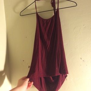 Brandy Melville Red/Burgundy Crop Halter Top
