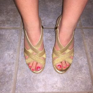 Gold Sandel Wedges