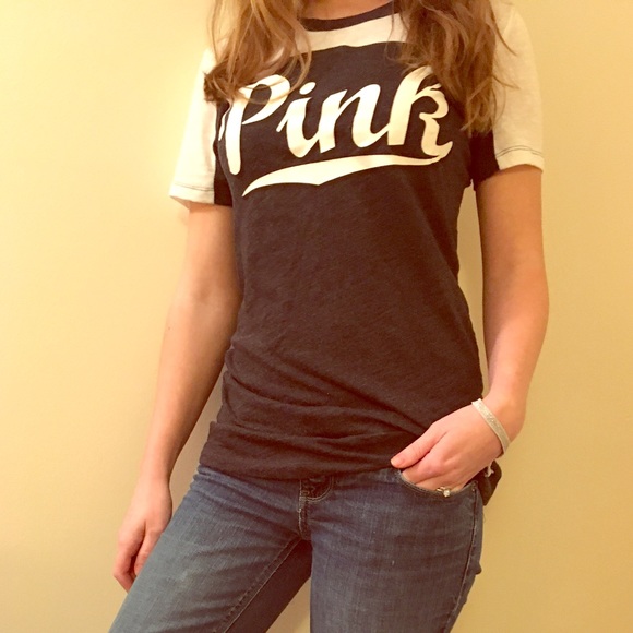 PINK Baseball-style t-shirt