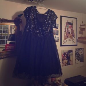 Black sequence tutu dress