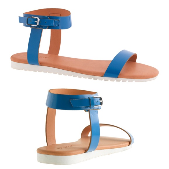 J.Crew Abbot Glossy Leather Slides Sandals - Picture 2 of 3