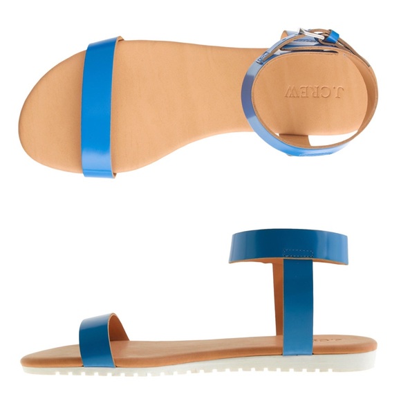 J.Crew Abbot Glossy Leather Slides Sandals - Picture 3 of 3