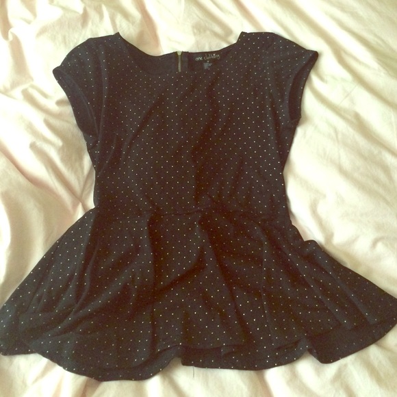 Polka dot peplum top