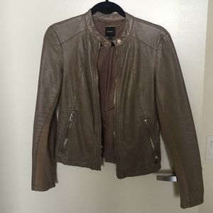 Taupe express leather jacket