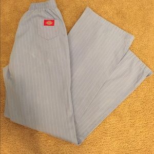 Blue pinstriped scrub pants