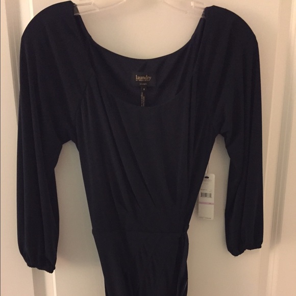 Laundry by SS Navy scoop neck belted dress, size 6