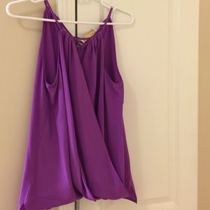 Amanda uprichard silk drape front tank top
