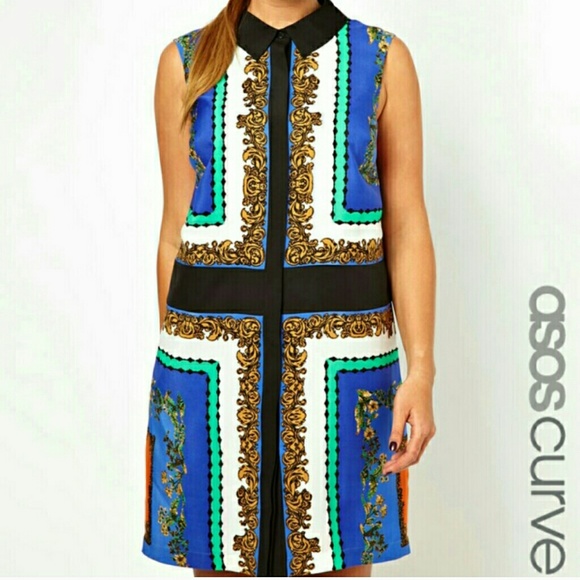 Scarf printed shift dress.