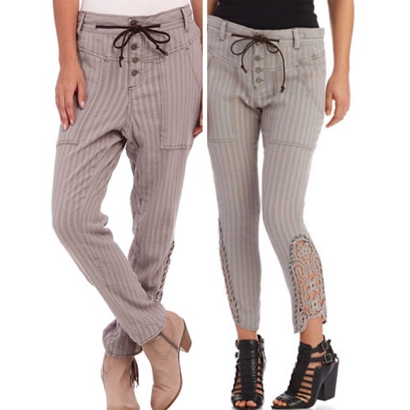 Free People Crochet Harem Pant (Taupe)