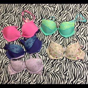 Five padded bras